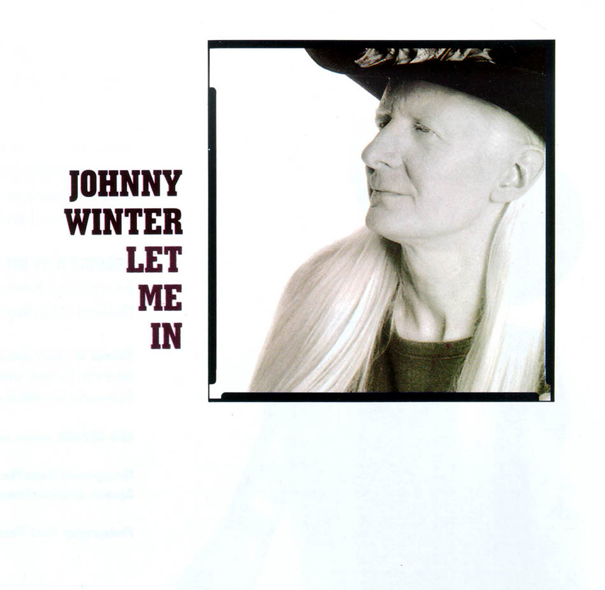 JOHNNY WINTER - Let Me In front cover photo https://vinyl-records.nl